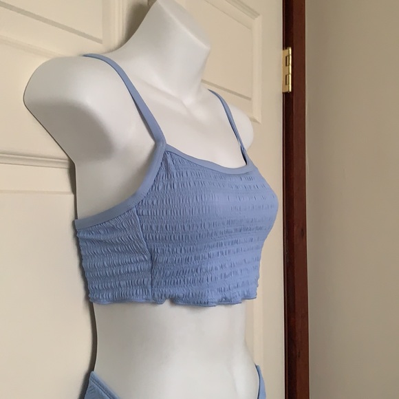 Xhiliration Powder Blue Textured Bikini Set - Picture 4 of 16